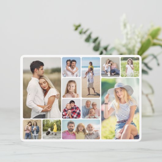 Carte Créez vos propres angles ronds 12 Photo Collage (Debout devant)