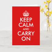 Carte Créez vos propres gardent le calme et continuent (Fleur jaune)