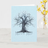 Carte Créez votre propre arbre bleu mystique (Fleur jaune)