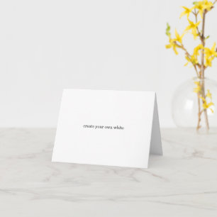 Carte créez votre propre blanc