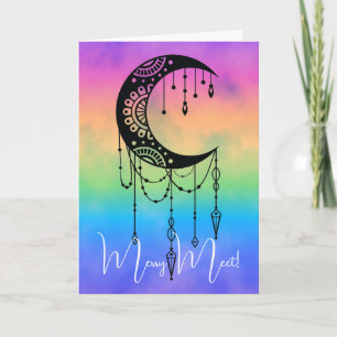 Carte Créez votre propre boho Mandala Moon Silhouette