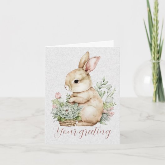 Carte Créez votre propre Bunny de printemps et vos Fleur (Devant)