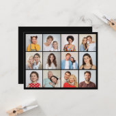 Carte Créez Votre Propre Collage de 12 Photos (Devant/Arrière en situation)