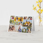 Carte Créez votre propre collage de 12 photos (Fleur jaune)
