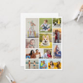 Carte Créez Votre Propre Collage de 12 Photos (Devant/Arrière en situation)