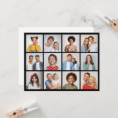 Carte Créez Votre Propre Collage de 12 Photos (Devant/Arrière en situation)