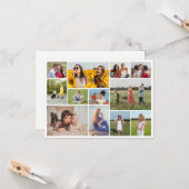 Carte Créez Votre Propre Collage de 12 Photos (Devant/Arrière en situation)