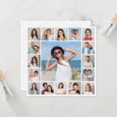 Carte Créez Votre Propre Collage de 17 Photos (Devant/Arrière en situation)