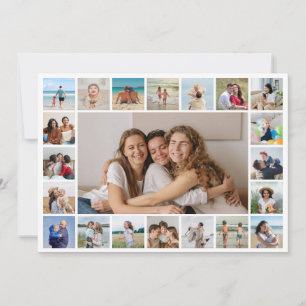 Carte Créez votre propre collage de 21 photos en couleur