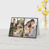 Carte Créez votre propre collage de 4 photos (Fleur jaune)