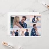 Carte Créez Votre Propre Collage de 5 Photos (Devant/Arrière en situation)