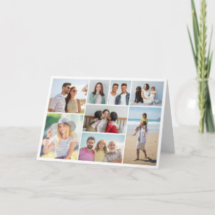 Carte Créez votre propre collage de 8 photos plié