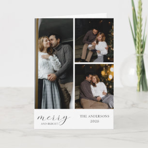 Carte Créez votre propre collage de photos plié de vœux
