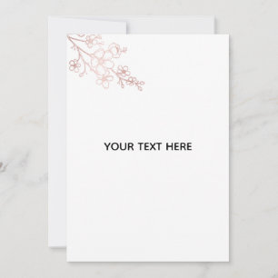 Carte Créez Votre Propre Élégant Blanc