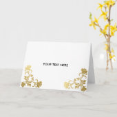 Carte Créez Votre Propre Élégant Doré (Fleur jaune)