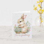 Carte Créez votre propre lapin de printemps et fleurs sa (Fleur jaune)