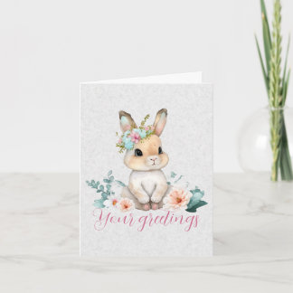 Carte Créez votre propre lapin de printemps et fleurs sa