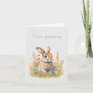 Carte Créez votre propre lapin de printemps et fleurs sa