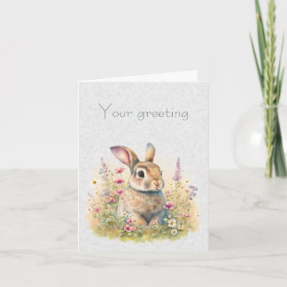 Carte Créez votre propre lapin de printemps et fleurs sa