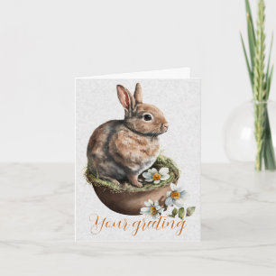 Carte Créez votre propre lapin de printemps et fleurs sa