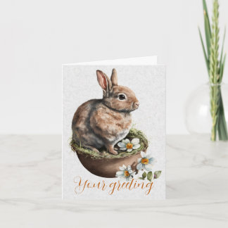 Carte Créez votre propre lapin de printemps et fleurs sa