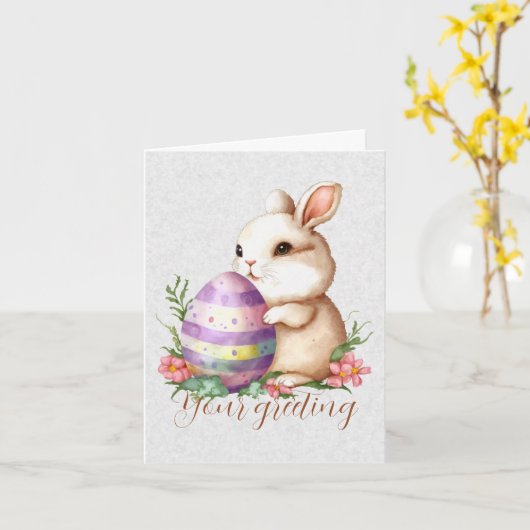 Carte Créez votre propre lapin et œuf avec des fleurs sa (Fleur jaune)