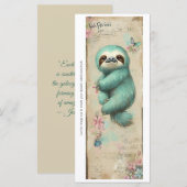 Carte Créez votre propre marque-page sloth sarcelle doux (Devant / Derrière)