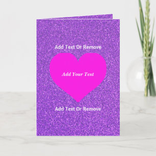 Carte Créez Votre Propre Paillettes Violettes Chic et Cœ