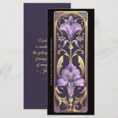Carte Créez votre propre Signet Art Déco Fleurs violette (Devant / Derrière)