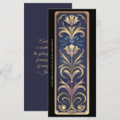 Carte Créez votre propre Signet Art déco violet or (Devant / Derrière)