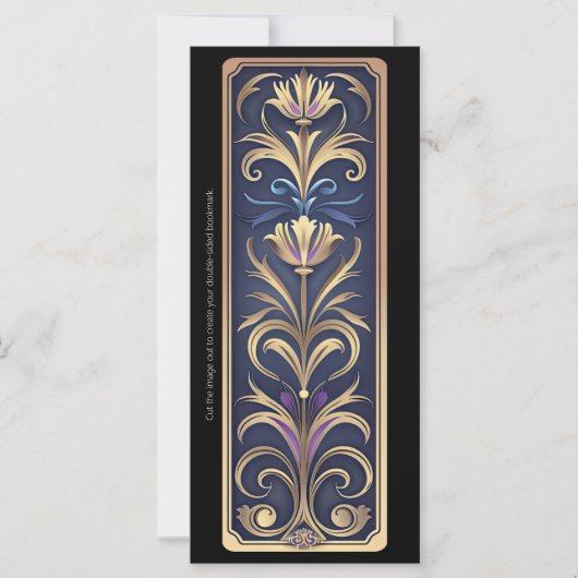 Carte Créez votre propre Signet Art déco violet or (Devant)