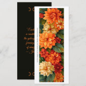 Carte Créez votre propre Signet de fleurs orange peintes (Devant / Derrière)