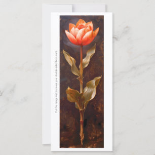 Carte Créez votre propre signet de tulipe orange peint