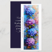 Carte Créez votre propre Signet Hydrangeas bleu rose (Devant / Derrière)
