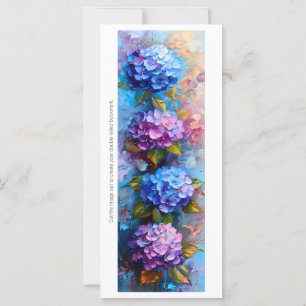 Carte Créez votre propre Signet Hydrangeas bleu rose