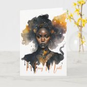 Carte Créez votre propre sorcière noire (Fleur jaune)