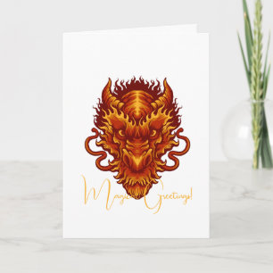 Carte Créez votre propre tête de dragon rouge
