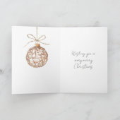 Carte Crème Beige Arrondi Ornements Noël (Intérieur)