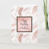 Carte Crème Blush Rose Abstrait Anniversaire (Devant)