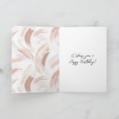 Carte Crème Blush Rose Abstrait Anniversaire (Intérieur)