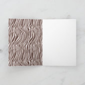 Carte Crème Brown Zèbre Imprimer Anniversaire (Intérieur)