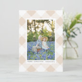 Carte Crème Buffalo Check Plaid sur Cream Photo Holiday (Debout devant)