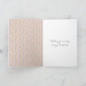 Carte Crème Chic Brown rayures Arbre de Noël (Intérieur)