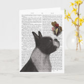 Carte Crème de glace de Boston Terrier (Fleur jaune)