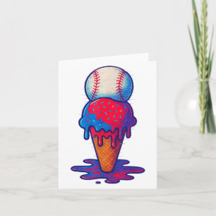Carte Crème De Glace Déchets Baseball Sport Distressed G