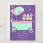 Carte Crème de glace Stand Confetti Anniversaire fête vi (Devant)