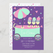 Carte Crème de glace Stand Confetti Anniversaire fête vi (Devant / Derrière)