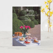 Carte crème du jour de mère de thé (Fleur jaune)