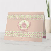 Carte Crème Et Rose Avec Rose Dusté (Dos)