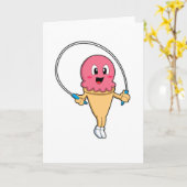 Carte Crème glacée à la Fitness avec Corde (Fleur jaune)